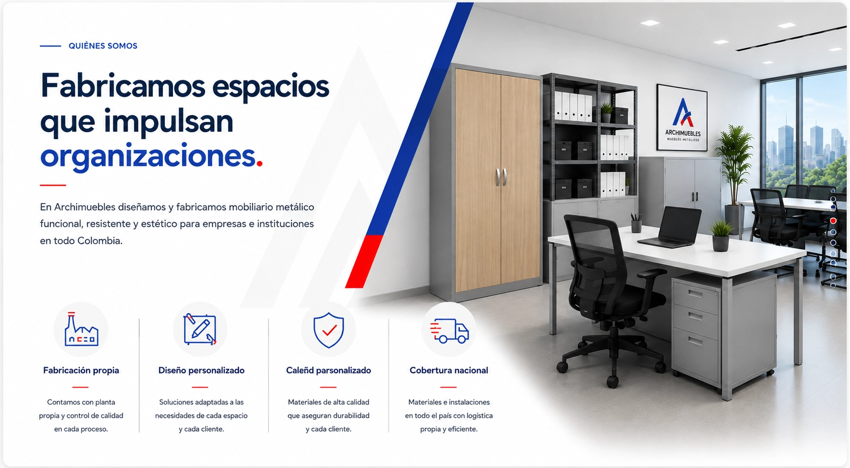 Archimuebles fabrica mobiliario metálico funcional, resistente y estético