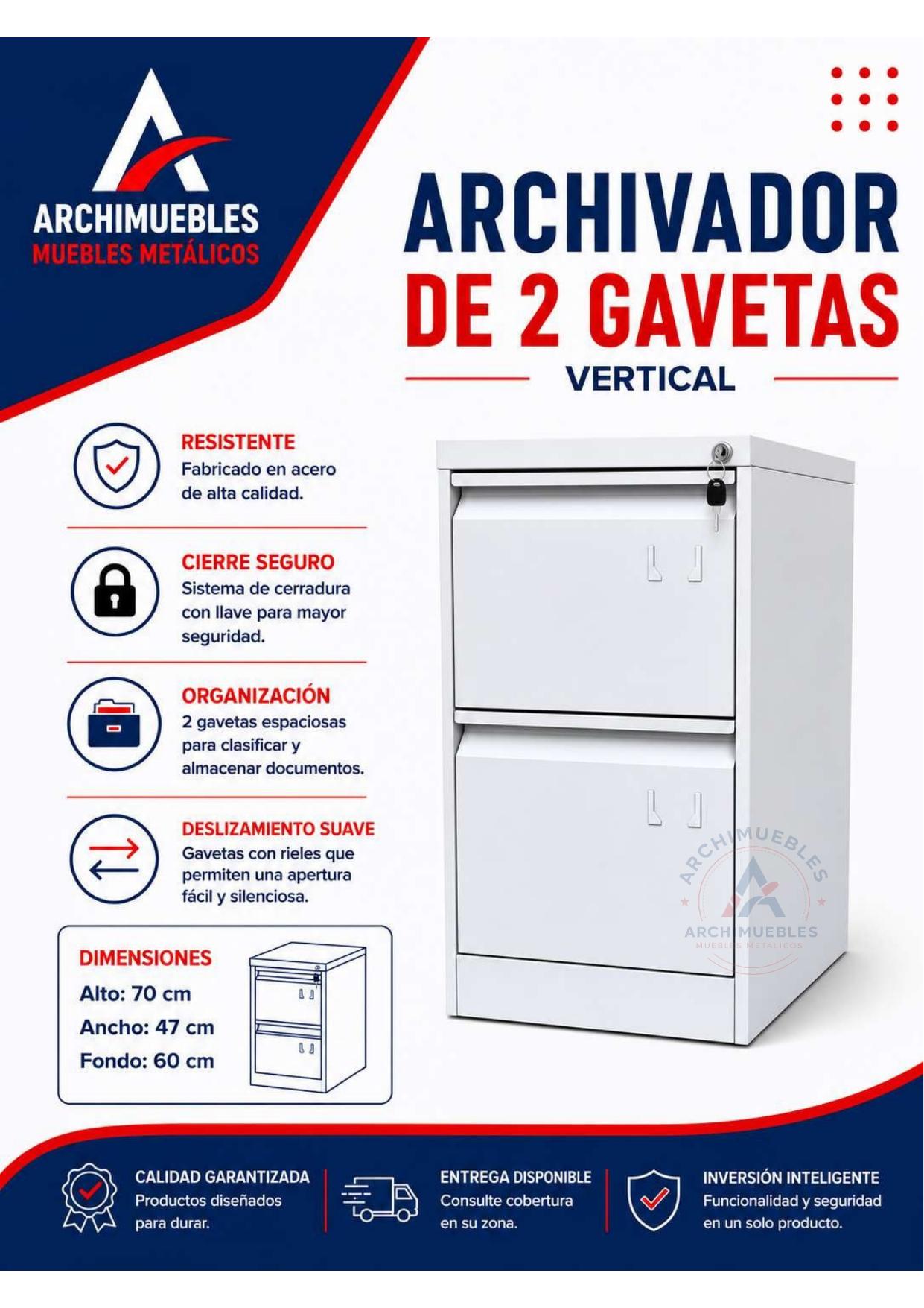 Ficha original del archivador vertical de dos gavetas
