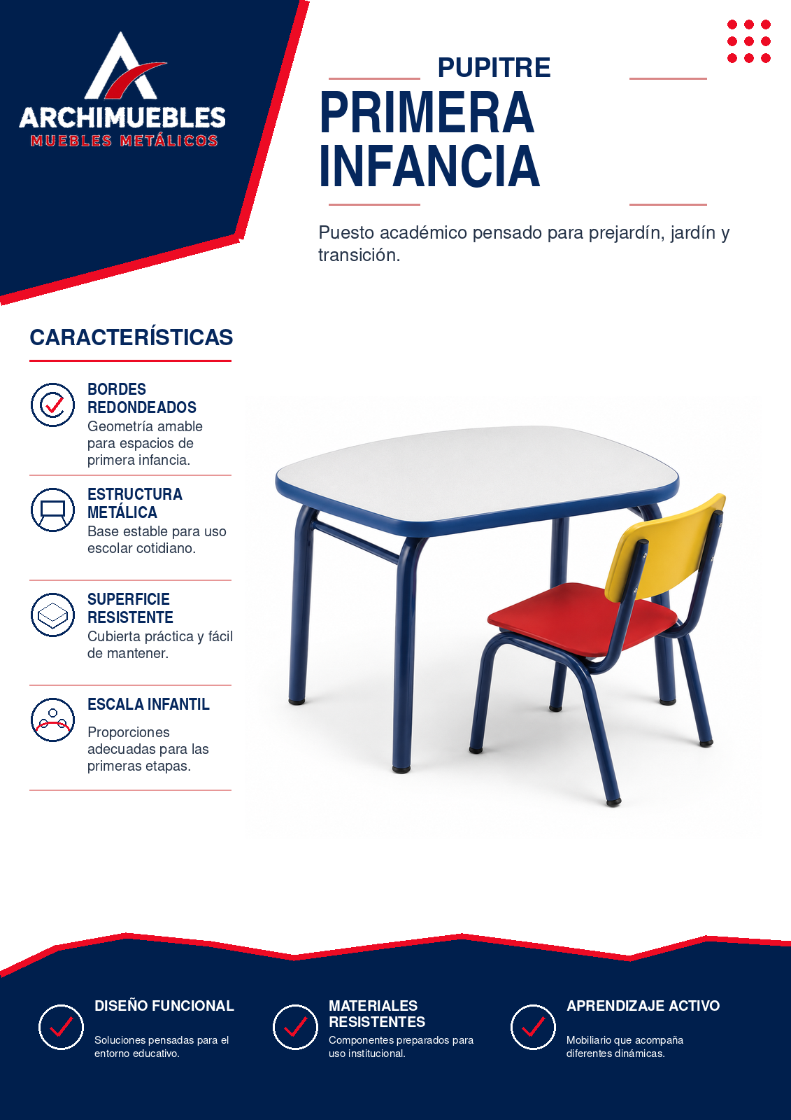 Ficha de mobiliario para primera infancia Archimuebles