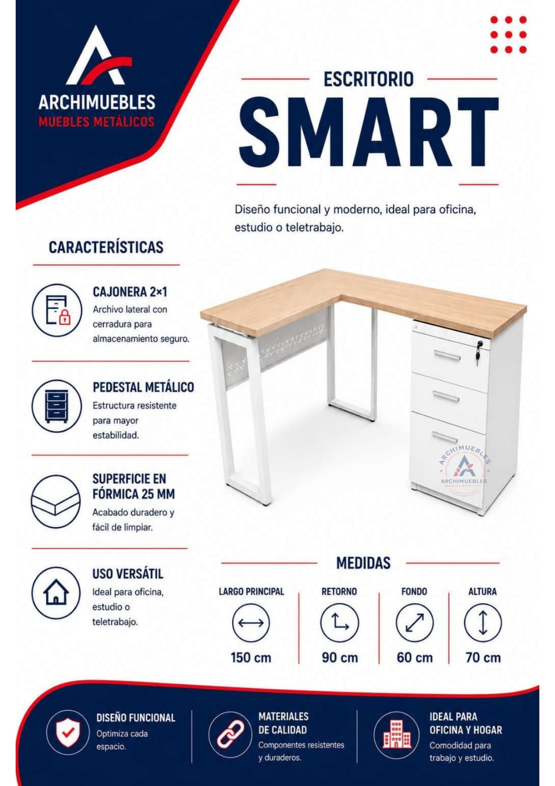 Ficha del Escritorio Smart Archimuebles