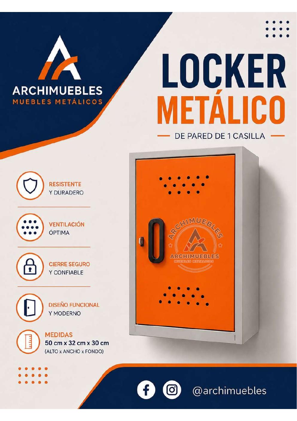 Ficha original del locker de pared de una casilla